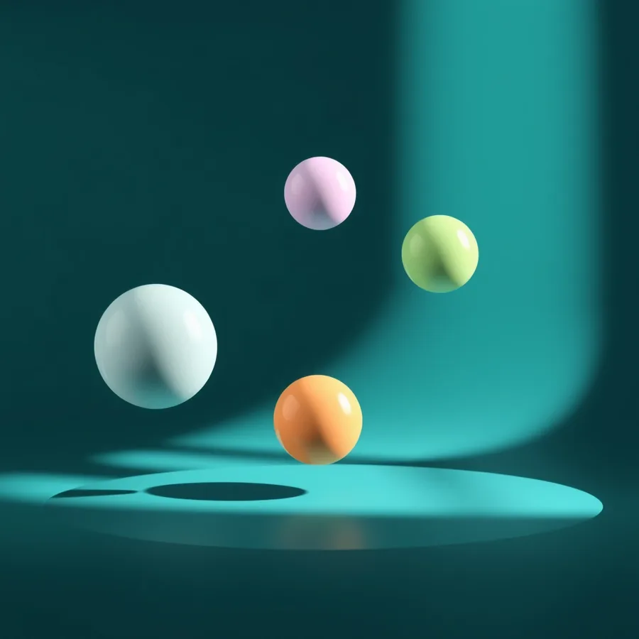 Pastel spheres in equilibrium